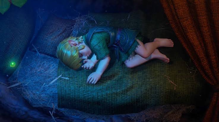 Link dormindo - Zelda Ocarina of TIme
